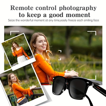 SENBONO New Smart Glasses Music Headset Wireless Headphone Driving Glasses Outdoor Sport Calling Music With HD Smart Glasses Earphone Stereo Dual Speaker Touch Wireless Glasses Headphone, Gift For Men Women