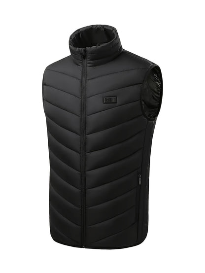 Men's 15 Heating Areas Smart Electric Heated Vest, Washable USB Rechargeable Constant Temperature Outdoor Vest For Winter (Battery Bank Not Included)