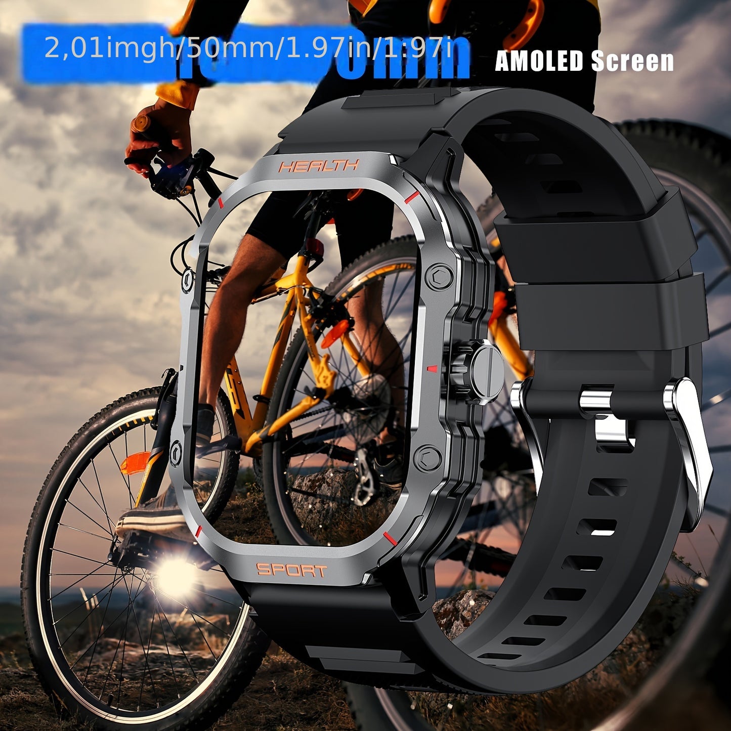 SENBONO 2024 New AMOLED Smart Watch For Men, Outdoor Tactical Sports Watch, 5.11cm HD Full Touch Screen, Men Wireless Make And Answer Call Watch, Custom Watch Faces, Multiple Sport Mode Sport Smartwatch For Men, More Function