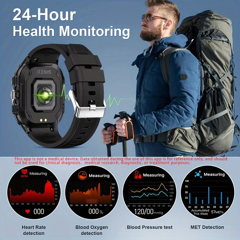 SENBONO 2024 New AMOLED Smart Watch For Men, Outdoor Tactical Sports Watch, 5.11cm HD Full Touch Screen, Men Wireless Make And Answer Call Watch, Custom Watch Faces, Multiple Sport Mode Sport Smartwatch For Men, More Function