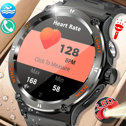 Popular Outdoor Smart Watch For Men Women, 500mAh Extra-Long Battery, With Ultra Powerful Flashlight, Compass, Waterproof Rugged Smartwatch With 1.53-inch Ultra Clear Screen With 360 * 360 Pixels, For Android And IPhone
