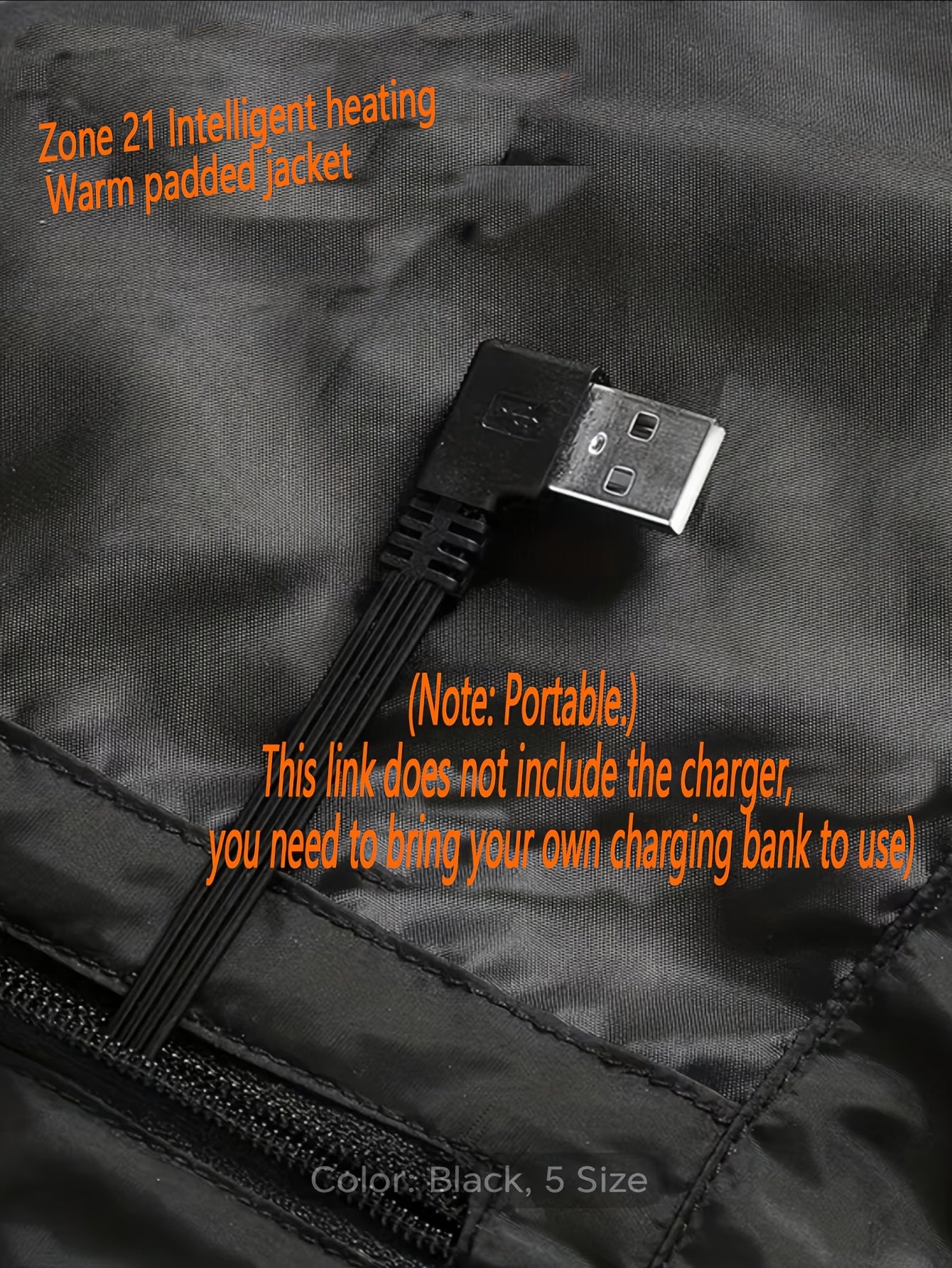 Heating Jacket Area 21 Smart Heating Jacket Charging Jacket Without Battery Bank, Cold Proof Whole Body Warm Winter Down Thermostatic Men's Jacket