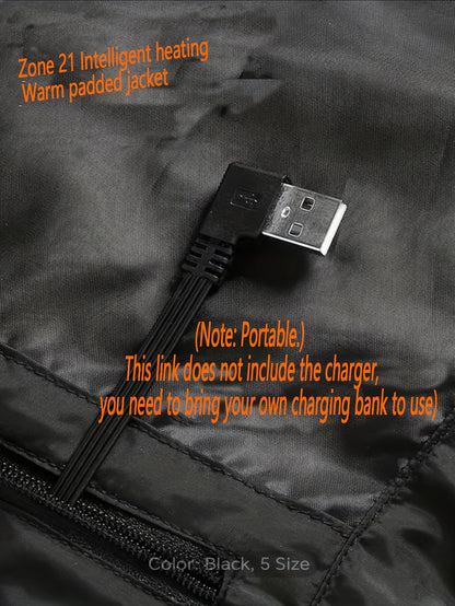 Heating Jacket Area 21 Smart Heating Jacket Charging Jacket Without Battery Bank, Cold Proof Whole Body Warm Winter Down Thermostatic Men's Jacket