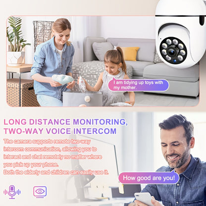 Spherical safety camera, motion detection, color night vision, alarm push, 1080P wireless Wi Fi smart home safety camera, 355 ° panoramic monitoring camera, intelligent motion detection, two-way audio, only 2.4GHz, Wi Fi cam