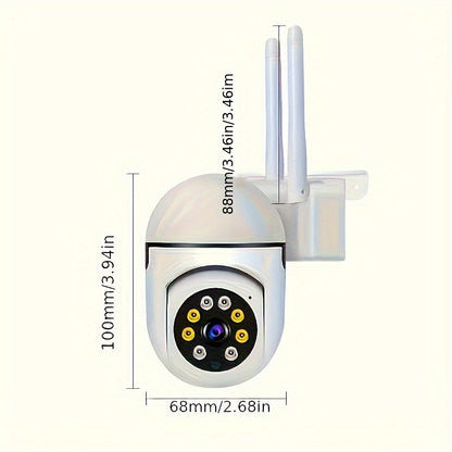 Spherical safety camera, motion detection, color night vision, alarm push, 1080P wireless Wi Fi smart home safety camera, 355 ° panoramic monitoring camera, intelligent motion detection, two-way audio, only 2.4GHz, Wi Fi cam