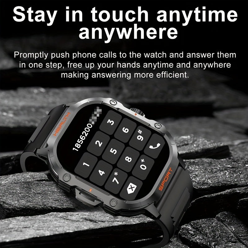 SENBONO 2024 New AMOLED Smart Watch For Men, Outdoor Tactical Sports Watch, 5.11cm HD Full Touch Screen, Men Wireless Make And Answer Call Watch, Custom Watch Faces, Multiple Sport Mode Sport Smartwatch For Men, More Function
