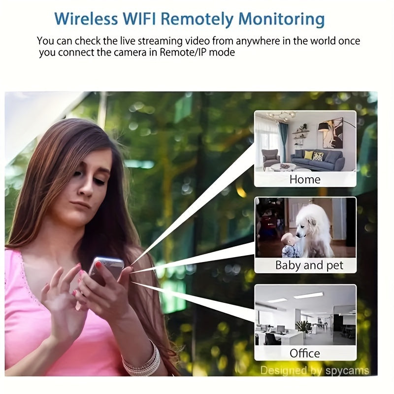 1pc Wireless Camera, 2.4GHz WiFi Security Surveillance Cam With Video Night Vision, Motion Detection, App Control, Suitable For Outdoor&Indoor Pet Dog Cat Monitoring/Home/Recordding/Law Enforcement&Evidence Collection