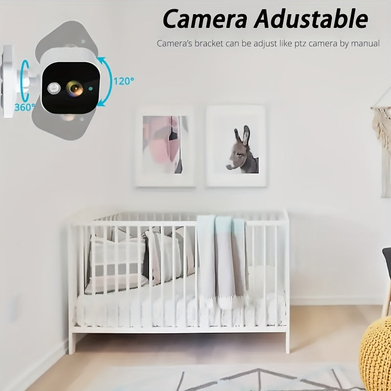 HD Surveillance Camera With Audio, HD Color LCD Video Surveillance Camera, Two-way Voice, Temperature Display, Crying Alarm, Motion Detection, Smart Home Camera, High Capacity Battery, Automatic Switching Of Infrared Night Vi