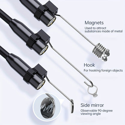 Industrial Endoscope With Light, Borescope Inspection Camera, 8mm Camera, Sewer Camera With 4.3" LCD Screen, Drain Snake Camera Automotive Plumbing Sewer Wall Camera, Home Decoration Tools