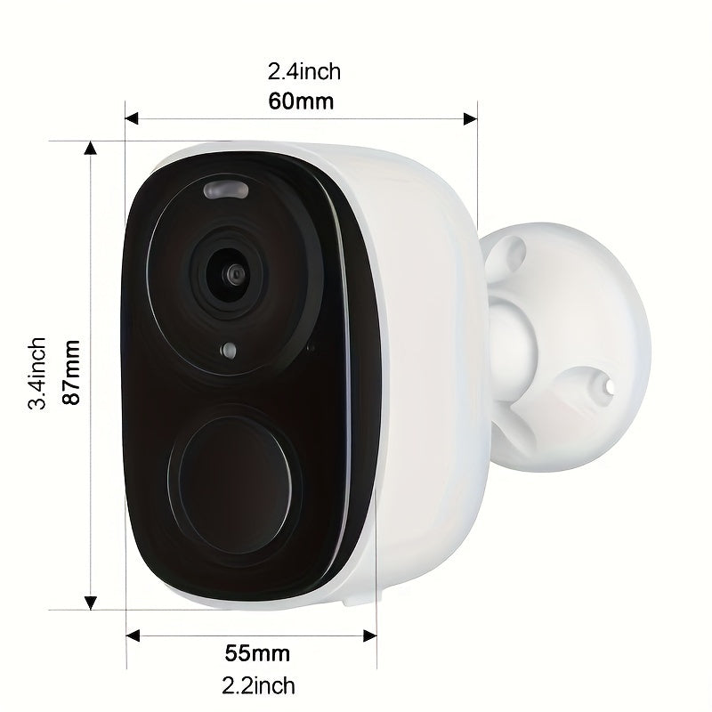 Outdoor Wireless Security Camera, 2K 5mp Video Resolution, 5200mAh Battery Powered CCTV Camera For Home Security, Cloud/SD(up To 256G), No Monthly Fee, AI Motion Detection, Spotlight, Color Night Vision, WiFi, Waterproof, Two