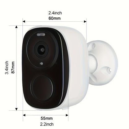 Outdoor Wireless Security Camera, 2K 5mp Video Resolution, 5200mAh Battery Powered CCTV Camera For Home Security, Cloud/SD(up To 256G), No Monthly Fee, AI Motion Detection, Spotlight, Color Night Vision, WiFi, Waterproof, Two