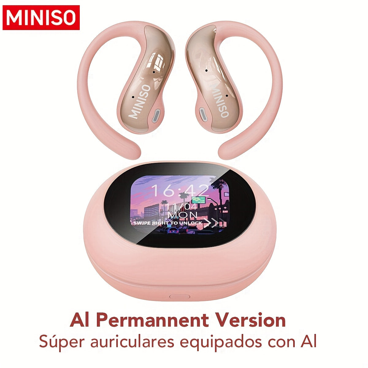 [MINISO MS188 AI Translator] MINISO MS188 AI Language Translation In Ear Headphones | Support 150 Languages, Intelligent High-definition Touch Screen, Real-time Headphone Translator, High-definition Sound Quality, Ultra Long