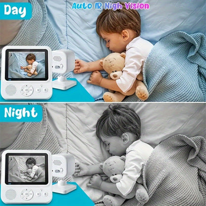 HD Surveillance Camera With Audio, HD Color LCD Video Surveillance Camera, Two-way Voice, Temperature Display, Crying Alarm, Motion Detection, Smart Home Camera, High Capacity Battery, Automatic Switching Of Infrared Night Vi