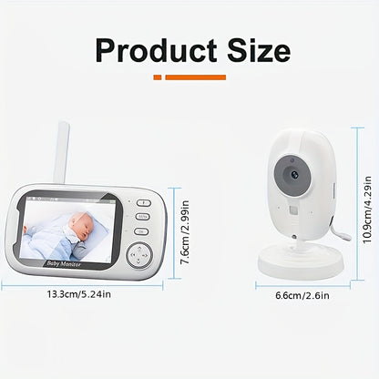 720P Camera, 8.89 cm LCD Screen, Wireless 274.32meter Transmission Video Monitor Range, Auto Night Vision, 2-Way Audio Calling, Temperature Sensor And 8 Lullaby Songs, Editor with Camera, And for