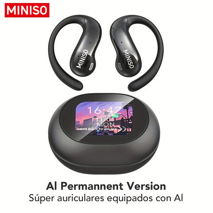 [MINISO MS188 AI Translator] MINISO MS188 AI Language Translation In Ear Headphones | Support 150 Languages, Intelligent High-definition Touch Screen, Real-time Headphone Translator, High-definition Sound Quality, Ultra Long