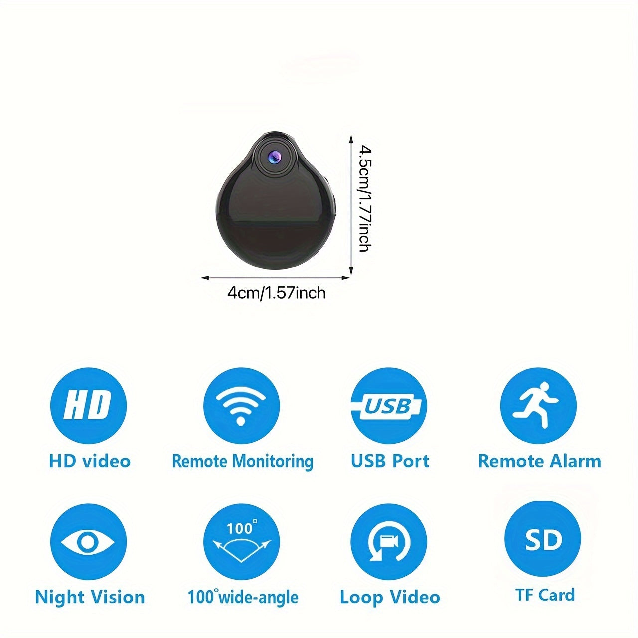 1pc WIFI Wireless Wearable Body Micro Cam, Mini IP Camera, Motion Sensor Video Voice Recorder, Home Security Camcorders, Small Mini Smart WiFi IP Webcam, Micro Camera Built In Battery