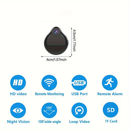 1pc WIFI Wireless Wearable Body Micro Cam, Mini IP Camera, Motion Sensor Video Voice Recorder, Home Security Camcorders, Small Mini Smart WiFi IP Webcam, Micro Camera Built In Battery
