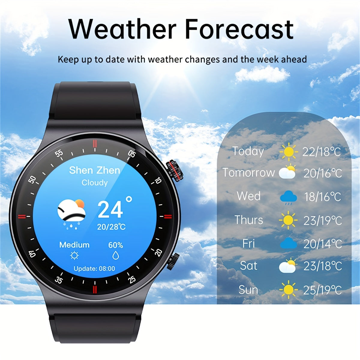 Smart Watch Wireless Call For Women Men, 3.53cm HD Display, Multi Sports Modes, Information Alerts, AI Voice Assistant, Weather Forecast, Sleep Monitoring, Sports Pedometer Watch For Android IOS